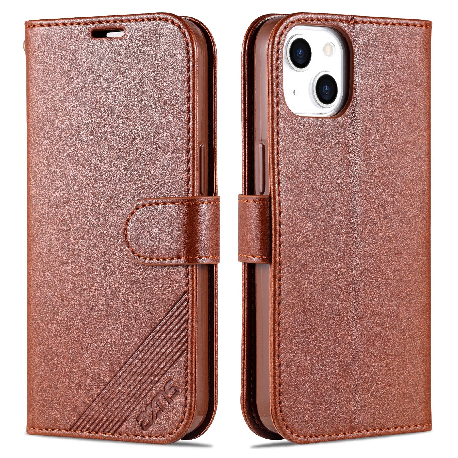 Ochranný kryt na telefon AZNS PU Kožená peněženka pro iPhone 15 Stand Phone Ochranný kryt na telefon AZNS PU Kožená peněženka pro iPhone 15 Stand Phone